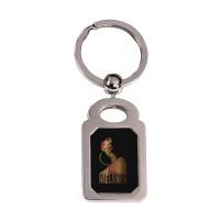 Melanin Drippin Beautiful Afro Woman Black History Feb Gift Silver Rectangle Keychain | Artistshot