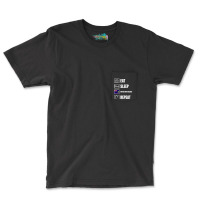 Eat Sleep British Virgin Islands Repeat Pocket T-shirt | Artistshot