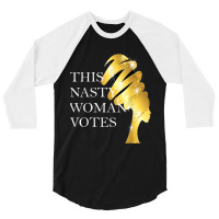 Nasty Woman Woman Votes Anti Trump Afro Woman 3/4 Sleeve Shirt | Artistshot