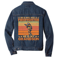 He Is Not Just A Firefighter He Is My Grandson Men Denim Jacket | Artistshot