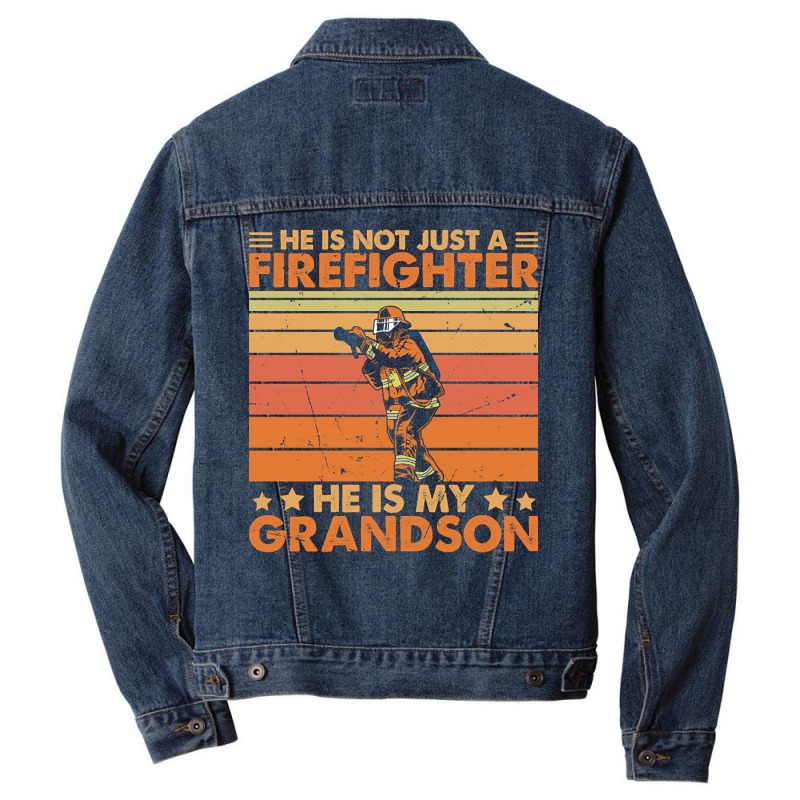 He Is Not Just A Firefighter He Is My Grandson Men Denim Jacket | Artistshot