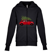 Bringing Home The Christmas Tree Red Youth Zipper Hoodie | Artistshot