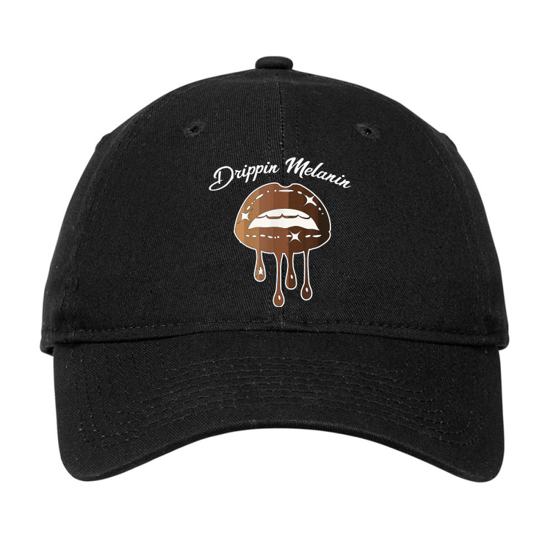 Melanin Lips Drippin Melanin Black & Hispanic Pride Blm Gift Adjustable Cap | Artistshot