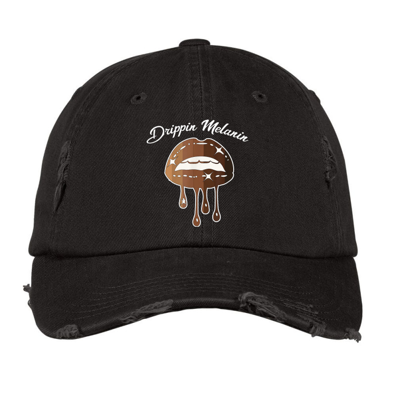 Melanin Lips Drippin Melanin Black & Hispanic Pride Blm Gift Vintage Cap | Artistshot