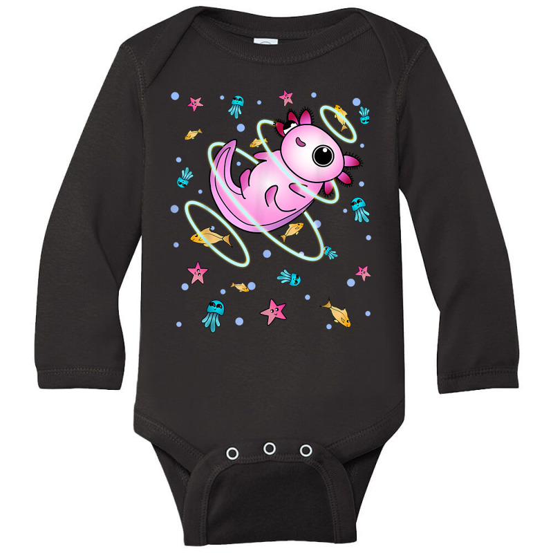 Underwater Axolotl Long Sleeve Baby Bodysuit | Artistshot