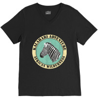 Kalahari Adventure - Classical Retro Africa Fan V-neck Tee | Artistshot