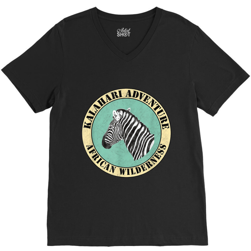 Kalahari Adventure - Classical Retro Africa Fan V-Neck Tee by LUCYICHARDS | Artistshot