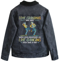 Womens Some Grandmas Take Naps Cool Grandmas Go Line Dancing Vneck Unisex Sherpa-lined Denim Jacket | Artistshot