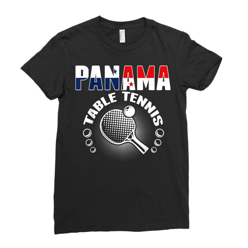 Panama Table Tennis Lovers Support Panamanian Ping Pong Team T Shirt Ladies Fitted T-Shirt by rennambka | Artistshot