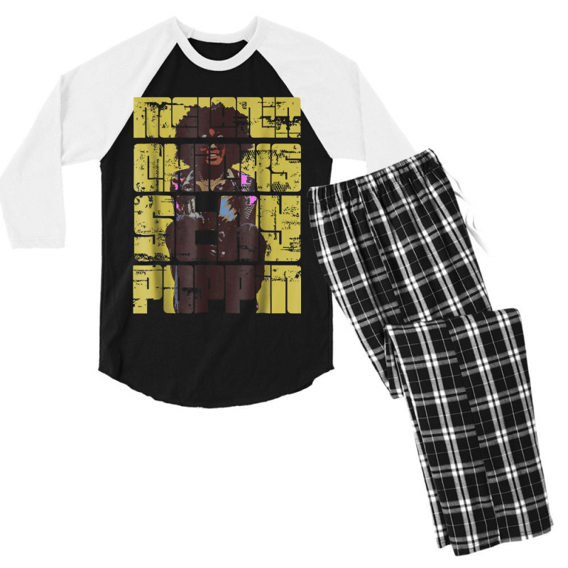 Natural Hair T Shirt - Melanin Chicks Stay Poppin - Gift Men's 3/4 Sleeve Pajama Set | Artistshot