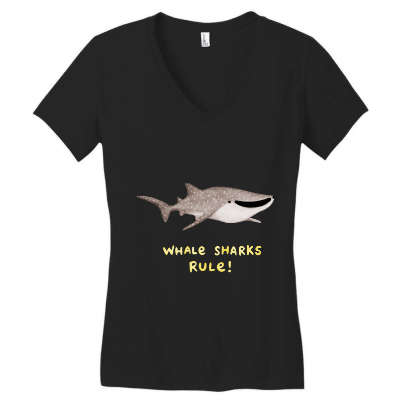 Whale Sharks Rule! Women's V-Neck T-Shirt by Min05 | Artistshot