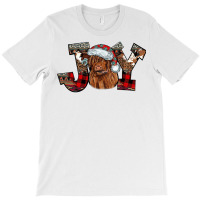 Highland Cow Christmas Joy Be Merry And Bright Western Cow Pullover Ho T-shirt | Artistshot