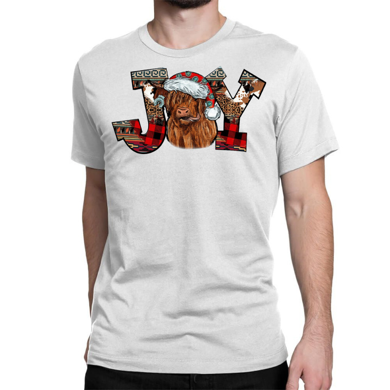 Highland Cow Christmas Joy Be Merry And Bright Western Cow Pullover Ho Classic T-shirt | Artistshot