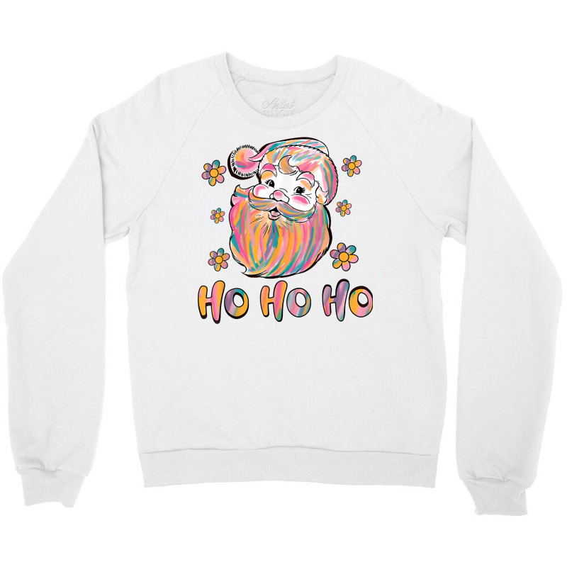 Ho Ho Ho Merry Christmas Tie Dye Colorful Santa Claus T Shirt Crewneck Sweatshirt | Artistshot