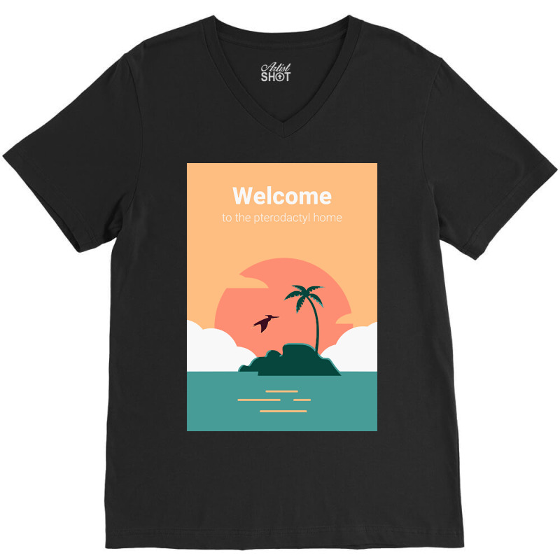 Welcome To Pterodactyl Home V-neck Tee | Artistshot