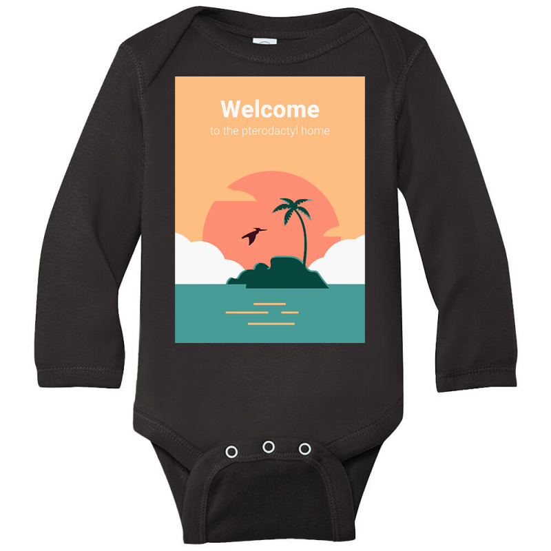 Welcome To Pterodactyl Home Long Sleeve Baby Bodysuit | Artistshot