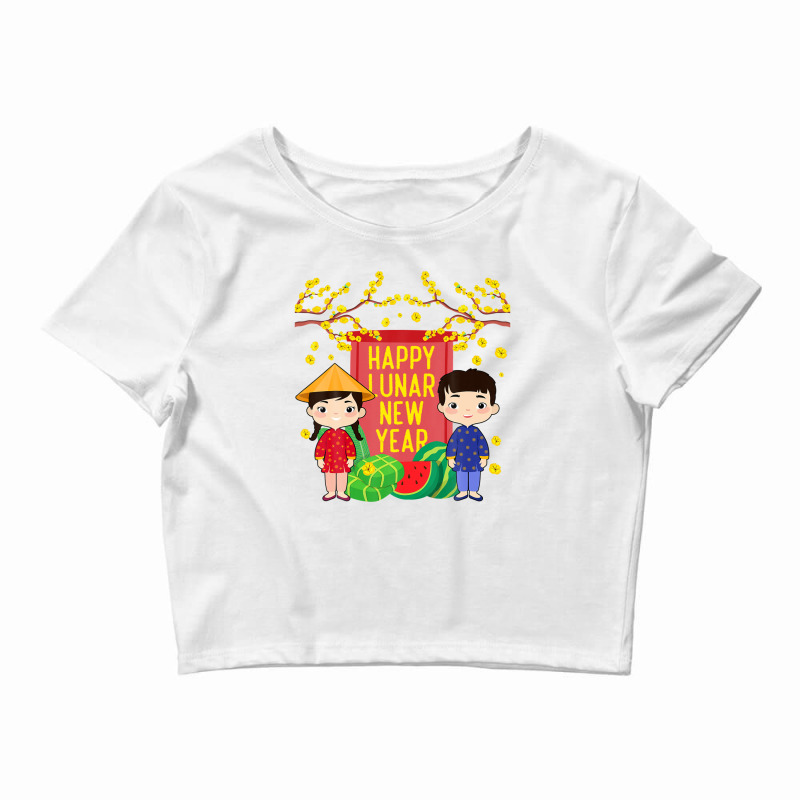 Ao Dai Kids Happy Lunar New Year | Vietnamese New Year 2023 Crop Top by krobeamoterou | Artistshot