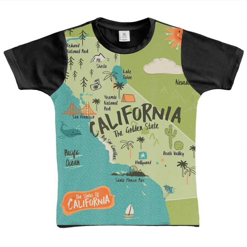 California Map Golden State Hippie Birthday Kids Trip Graphic Youth T-shirt | Artistshot