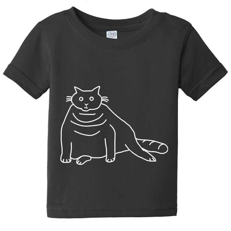 White Line Minimal Chonk Cat Baby Tee by Milne Charlton | Artistshot