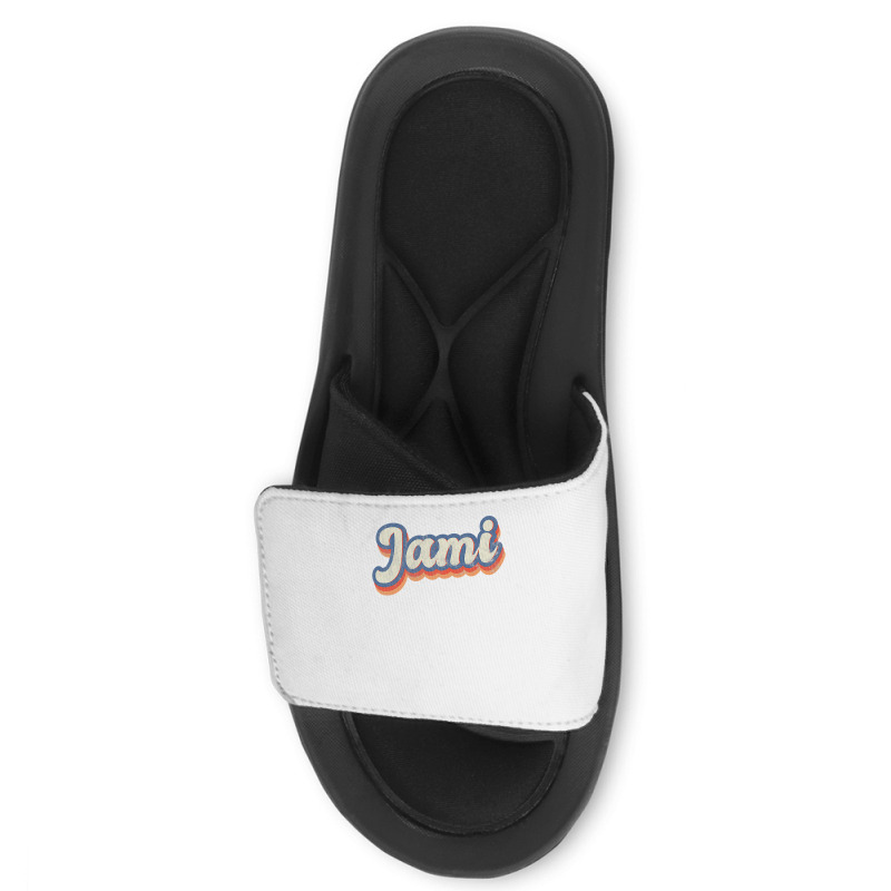 Jami Personalized Name  Custom Lettering 70 S Slide Sandal | Artistshot