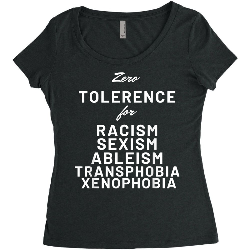 Stop Racism Sexism Ableism Homophobia Transphobia Funny Tee T Shirt Women's Triblend Scoop T-shirt by lavenakf44f | Artistshot