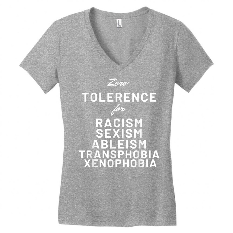 Stop Racism Sexism Ableism Homophobia Transphobia Funny Tee T Shirt Women's V-Neck T-Shirt by lavenakf44f | Artistshot