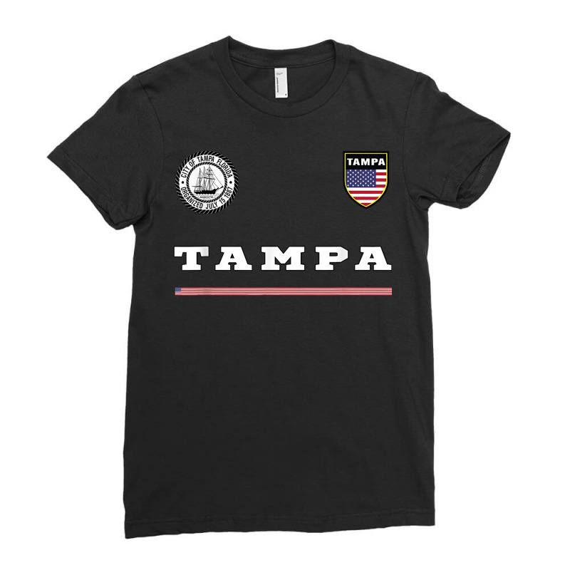 Tampa Sportssoccer Jersey National Pride Gift T Shirt Ladies Fitted T-Shirt by rennambka | Artistshot