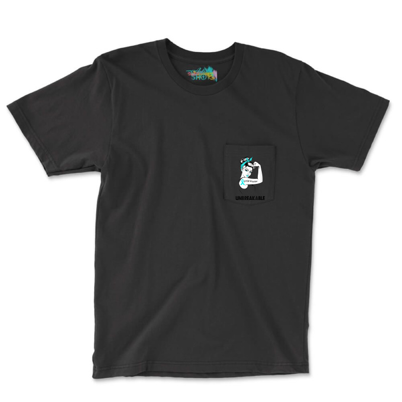 Pcos Warrior Unbreakable Gift Pcos Awareness Pocket T-shirt | Artistshot