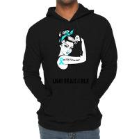 Pcos Warrior Unbreakable Gift Pcos Awareness Lightweight Hoodie | Artistshot