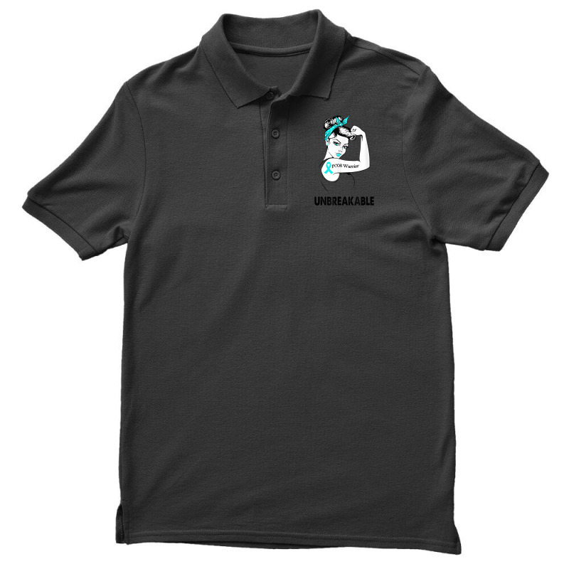 Pcos Warrior Unbreakable Gift Pcos Awareness Men's Polo Shirt | Artistshot