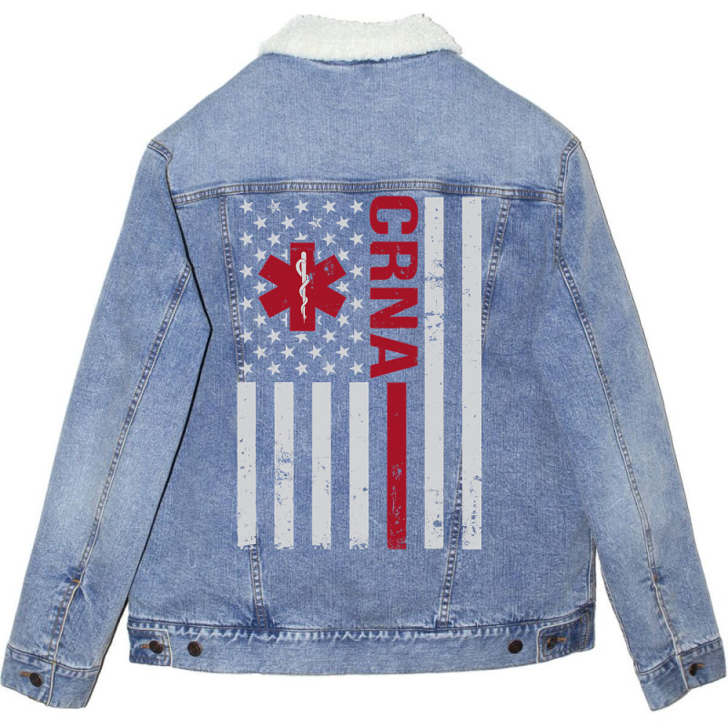 Crna Certified Registered Nurse Anesthetist Usa Flag Unisex Sherpa-lined Denim Jacket | Artistshot