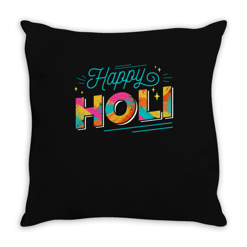 Happy Holi Colorful Holi Festival Throw Pillow | Artistshot