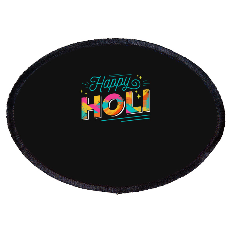 Happy Holi Colorful Holi Festival Oval Patch | Artistshot