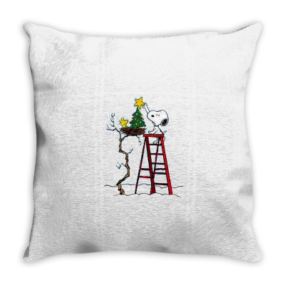 Snoopy Christmas Throw Pillow Designed By Roxanne