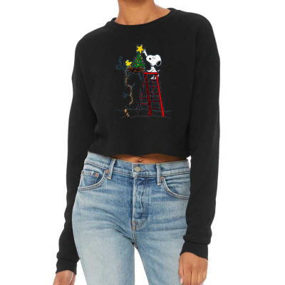 Snoopy Christmas Cropped Sweater Designed By Roxanne