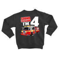 Kids Fire Truck 4th Birthday Boy Firefighter 4 Year Old Toddler Sweatshirt | Artistshot