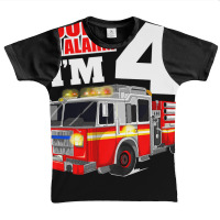 Kids Fire Truck 4th Birthday Boy Firefighter 4 Year Old Graphic Youth T-shirt | Artistshot