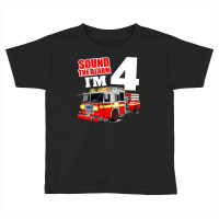 Kids Fire Truck 4th Birthday Boy Firefighter 4 Year Old Toddler T-shirt | Artistshot