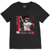 Luis Castillo Baseball Edit Tapestries Reds V-neck Tee | Artistshot