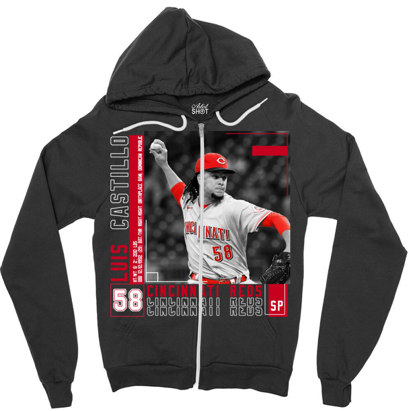 Luis Castillo Baseball Edit Tapestries Reds Zipper Hoodie | Artistshot