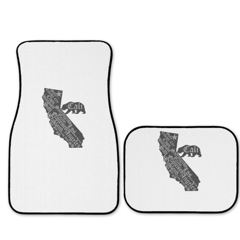 California Bear State Map Vintage Distressed Look Full Set Car Mats | Artistshot