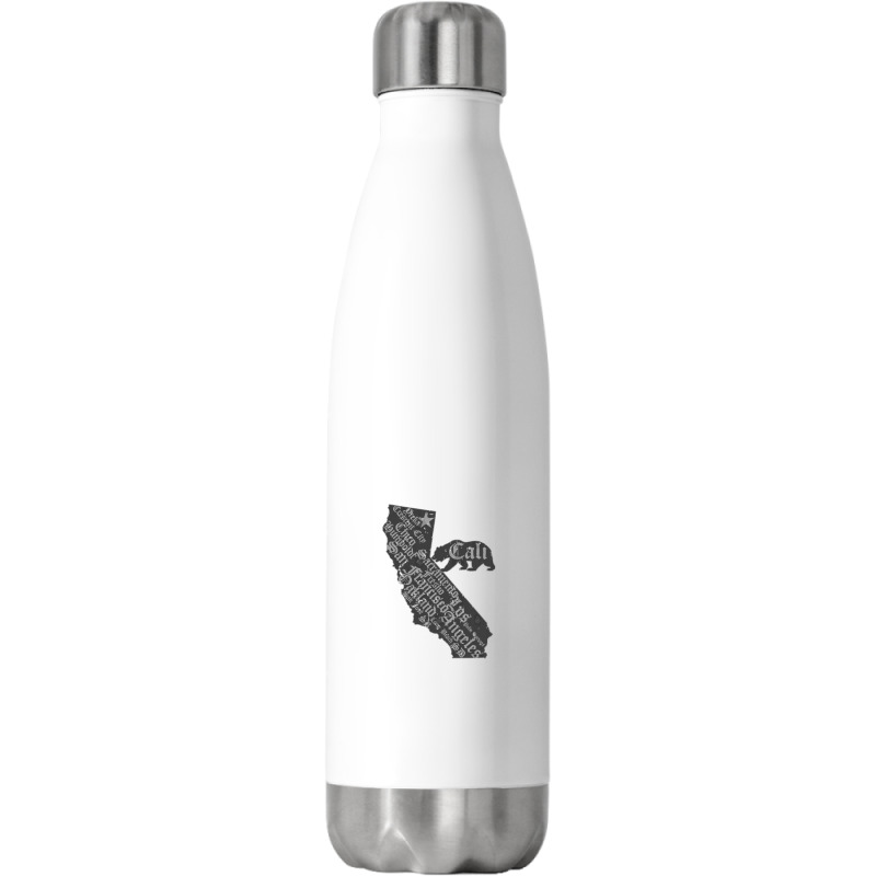 California Bear State Map Vintage Distressed Look Stainless Steel Water Bottle | Artistshot