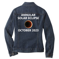 Utah 2023 Solar Eclipse Utah Bluff Richfield Monticello City T Shirt Ladies Denim Jacket | Artistshot