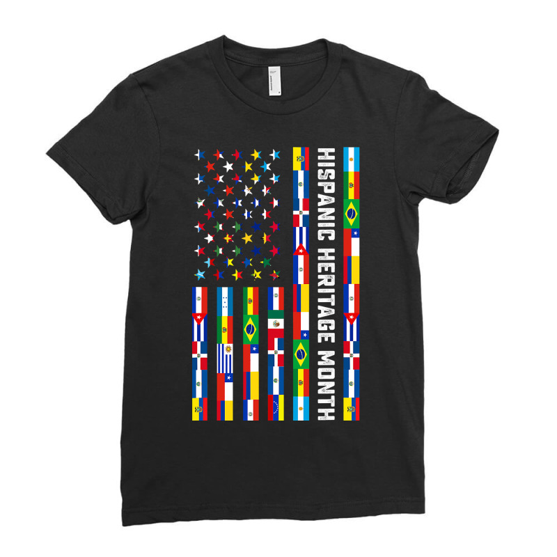 National Hispanic Heritage Month Celebration Latin Flags Ladies Fitted T-Shirt by HayleyArtist | Artistshot