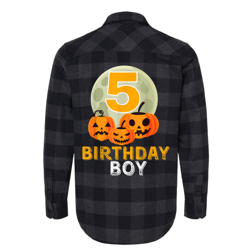 Happy 5th Birthday Boy Halloween Flannel Shirt | Artistshot