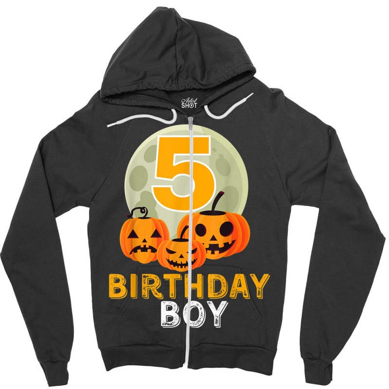 Happy 5th Birthday Boy Halloween Zipper Hoodie | Artistshot