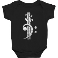 Bass Cleff Headstock Bass Guitar Baby Bodysuit | Artistshot