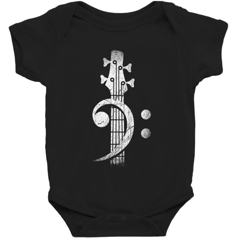 Bass Cleff Headstock Bass Guitar Baby Bodysuit | Artistshot