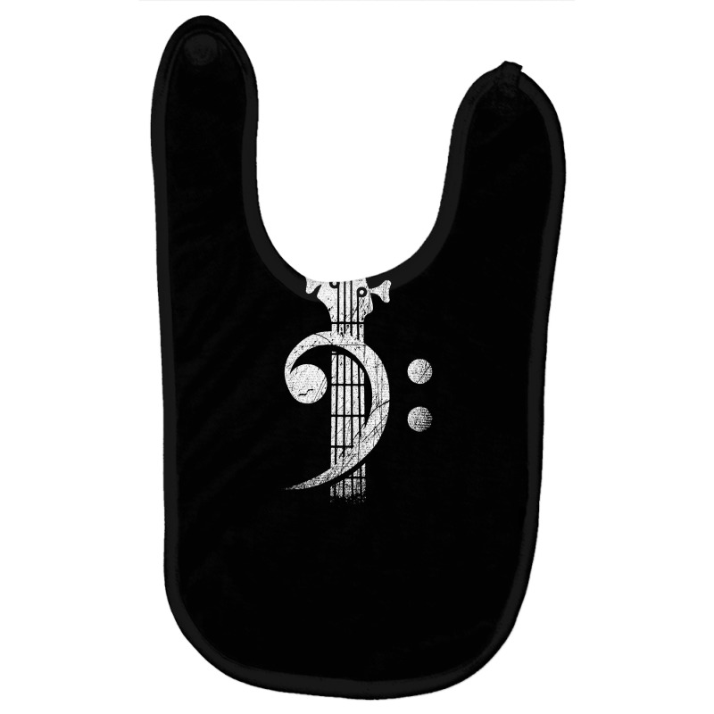 Bass Cleff Headstock Bass Guitar Baby Bibs | Artistshot