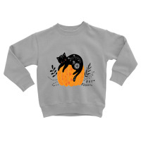 Cute Hand Drawn Halloween Black Cat Classic Toddler Sweatshirt | Artistshot